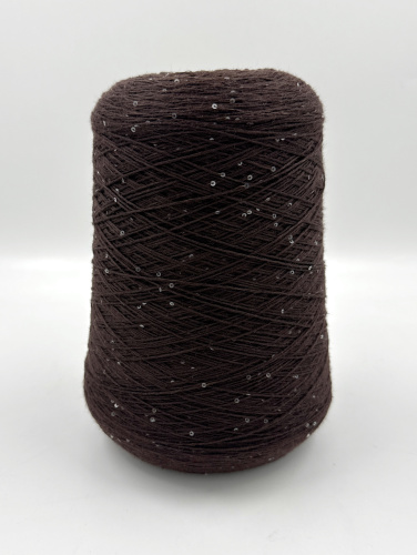 Пряжа Merino Paillettes, Italia, меринос, цвет шоколадный